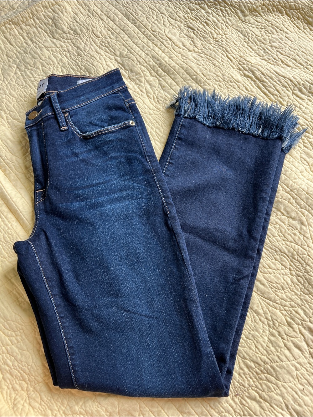 Frame Le High Straight Jean Frayed Hem